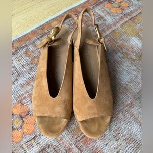 Aerosoles Cornelia Slingback Platform, Camel Suede, 8M